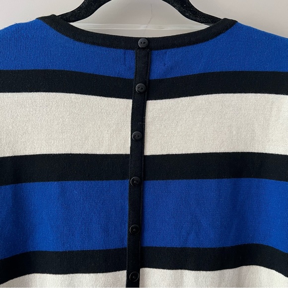NWT Laura size medium blue, white and black striped women’s sweater - Picture 10 of 11